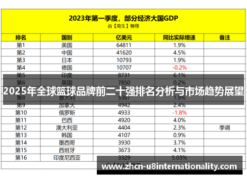 2025年全球篮球品牌前二十强排名分析与市场趋势展望